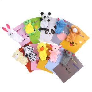 BILLMOSS Valentines Day Gifts for Kids - 20 Pack Valentines Cards with Finger Puppets Plush Animal Toys for Kids School Gift Exchange Classroom School Gift Exchange Prize Rewards Party Favors