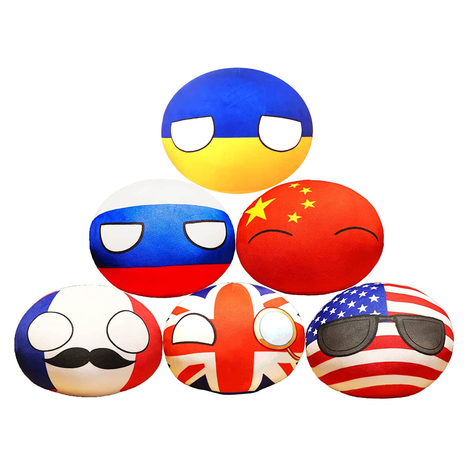 HIBILDER 6pcs Country Ball Plushies Toys for Kids, Poland Ball Plushies Toys Mini Pendant Accessories Stuffed Toy s for Children Gifts (4 inch)