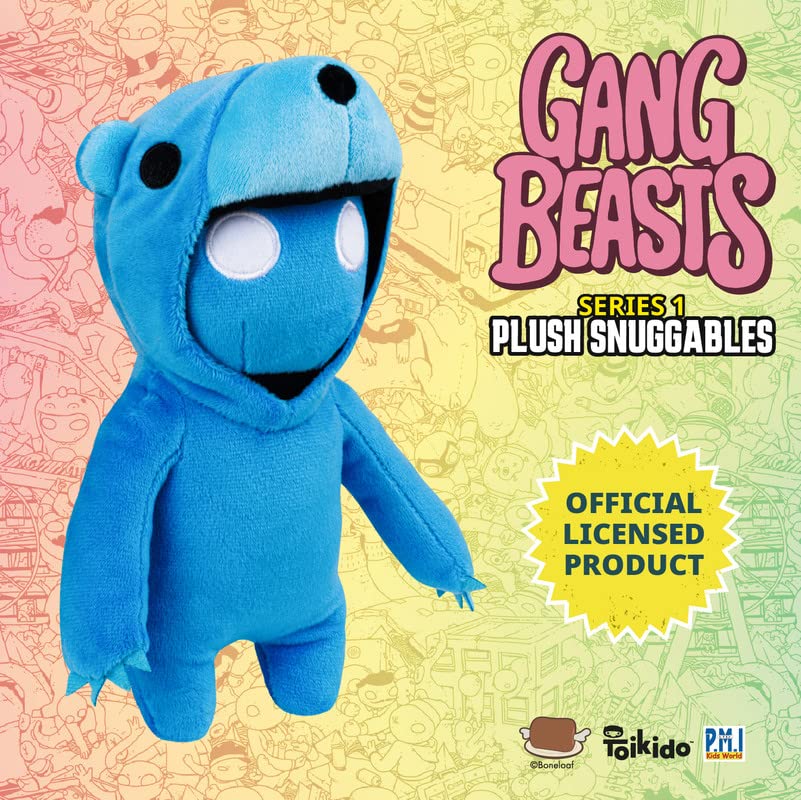 P.M.I. Gang Beasts Plush Buddies - Blue Bear - 8 Inch Plush Toys - Great Gift for Boys and Girls - Huggable Plush Toys for Kids - Official Gang Beasts Plush Toys