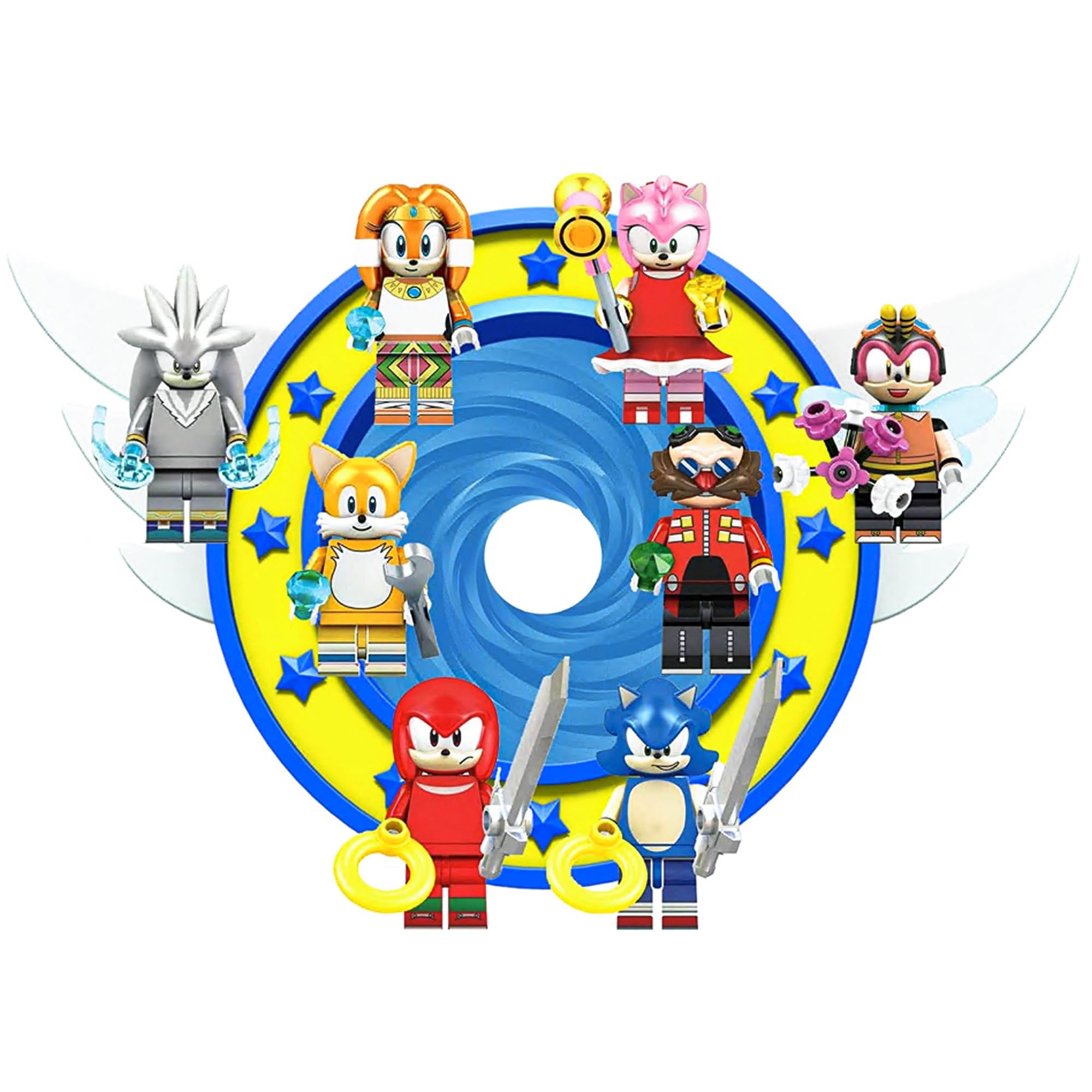 New Sonic Toys Figures Set - Deluxe Action Heroes Toy from Sonic - Gift for Kids (Sonic Party)