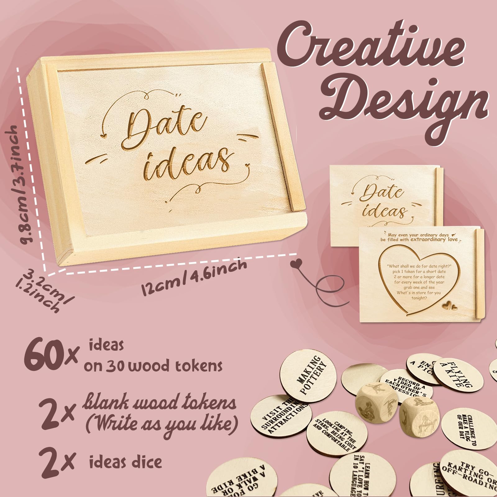 1DFAUL 60 Couples Games for Date Night Ideas with 2 Dice, for Date Night Cards Box for Couples Activities, Date Night Jar Gifts for Couples & Married Couple