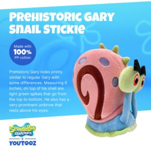 YouTooz Prehistoric Gary Stickie Plush in 6", Magnetic and Soft Spongebob Squarepants Collectible Prehistoric Gary The Snail Plush - Cute Spongebob Snail Toy Collection