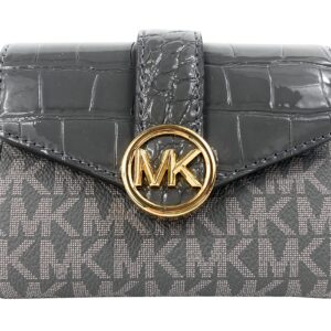 Michael Kors Carmen Medium Flap Bifold Wallet in Heather Grey Multi