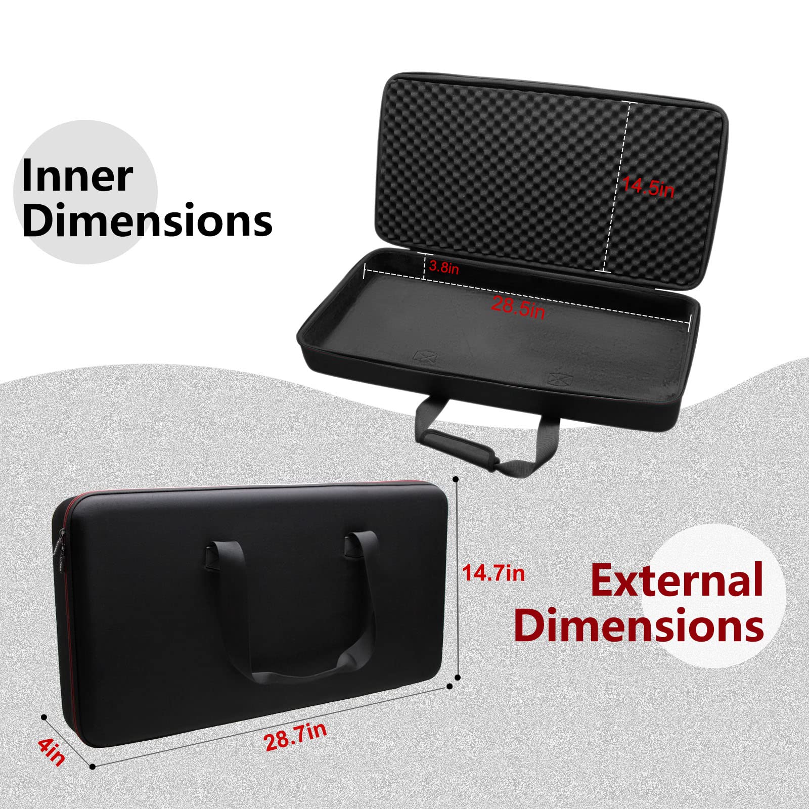 LTGEM Case for Pioneer DJ DDJ-FLX6 4-deck Rekordbox and Serato DJ Controller - Travel (28.7×14.74×4 inch)