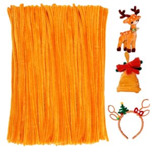 180 Pieces Pipe Cleaners Chenille Stem, Orange Craft Pipe Cleaners, 11.8inch Christmas Pipe Cleaners Chenille Stems for DIY Art Crafts Decorations Supplies (Golden)