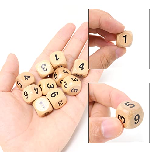 Honbay 30PCS Wooden Dice Six Sided Dice Blocks with Rounded Corners for Games DIY Crafts and Art Projects (16mm)