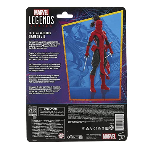 Marvel Legends Series Elektra Natchios Daredevil, Collectible 6 Inch Action Figures, 2 Accessories