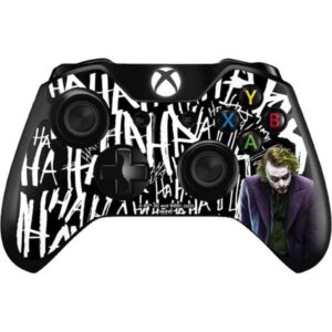 skinit decal gaming skin compatible with xbox one controller - officially licensed warner bros joker the dark knight design