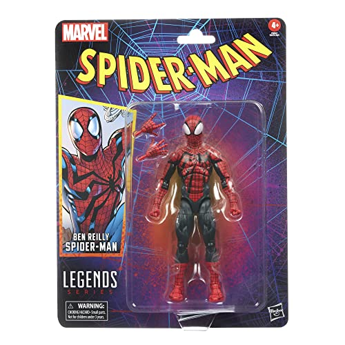 Marvel Legends Series Ben Reilly Spider-Man, Spider-Man Legends Collectible 6 Inch Action Figures, 2 Accessories