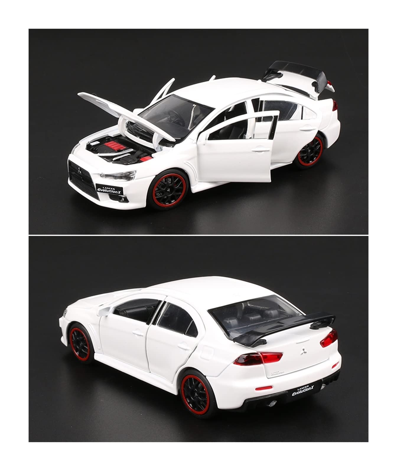 1:32 for Mitsubishi Lancer Evo X 10 Alloy Car Model Diecast Metal Toy Vehicles Car Model Sound Light Collection Kids Gift Scale Model ( Color : Black )