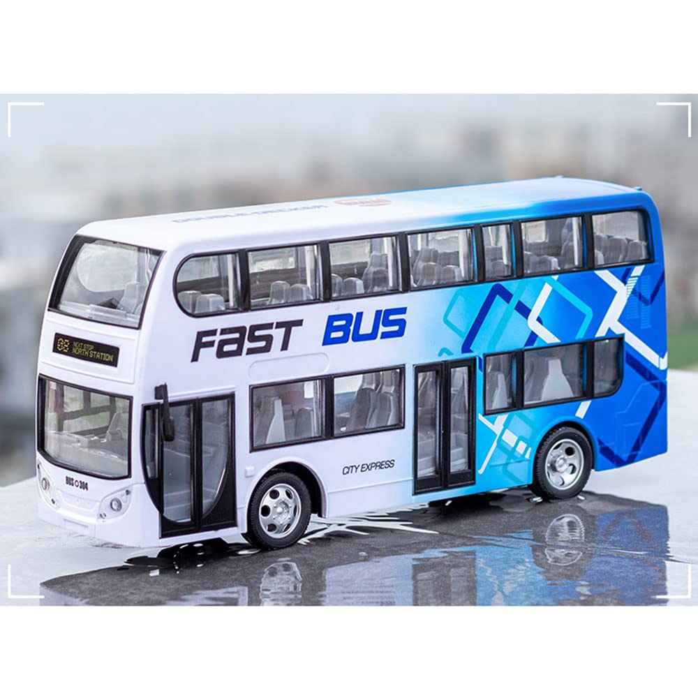 Adepe Wireless Remote Control Bus,Sightseeing Tour Bus Toy Vehicles,Touring Bus,Double Decker Tourist Open Top Bus Model Truck Car Toys with Lights for Children Kids