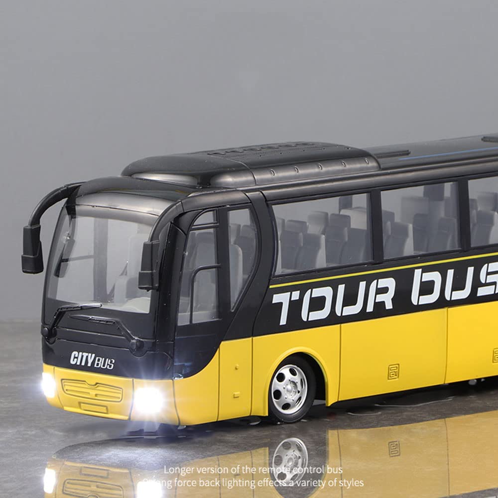 Adepe Wireless Remote Control Bus,Sightseeing Tour Bus Toy Vehicles,Touring Bus,Double Decker Tourist Open Top Bus Model Truck Car Toys with Lights for Children Kids