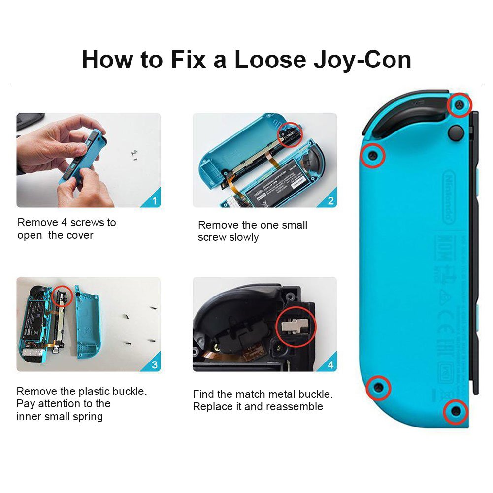 Metal Lock Buckle Repair Kit for Switch NS Joy-Con DIY Repair Tools Screwdriver Tool Kit Metal Buckle Lock Nintendo Controller Include 4 x Metal Lock Buckles 2 X Screwdrivers