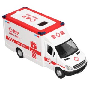 TYTOGE Ambulance Toy Car Alloy High Simulation Friction Powered Wheels Emergency Vehicle Toy with Light and Sound for Kids