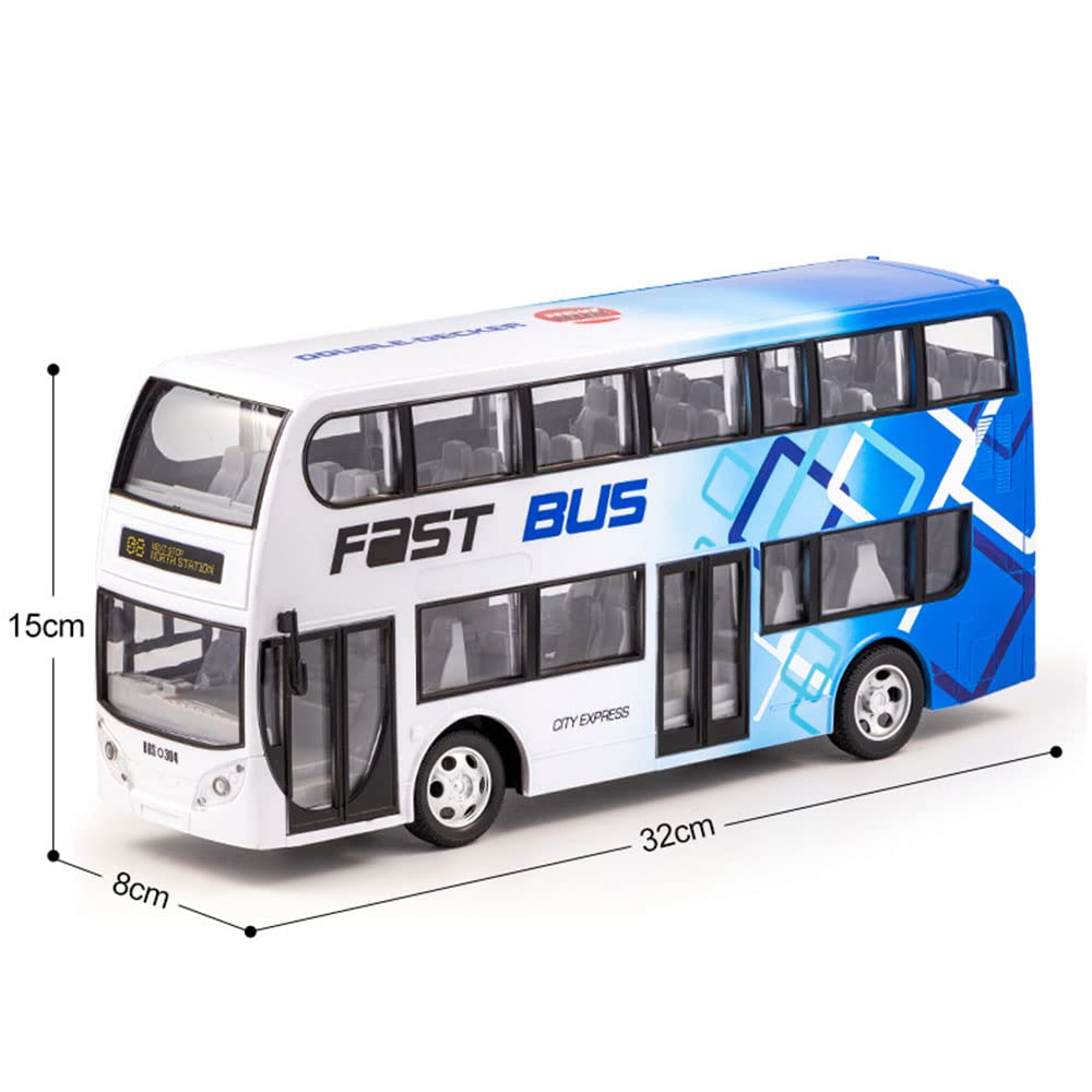 Adepe Wireless Remote Control Bus,Sightseeing Tour Bus Toy Vehicles,Touring Bus,Double Decker Tourist Open Top Bus Model Truck Car Toys with Lights for Children Kids