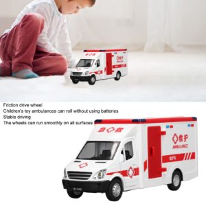 TYTOGE Ambulance Toy Car Alloy High Simulation Friction Powered Wheels Emergency Vehicle Toy with Light and Sound for Kids