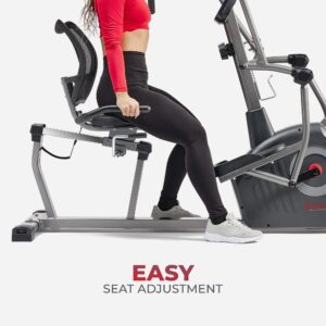 Sunny Health & Fitness Elite Recumbent Cross Trainer & Elliptical Machine with 12-Level Magnetic Resistance, Easy Adjust Seat & Exclusive SunnyFit® App Enhanced Bluetooth Connectivity - SF-RBE420049