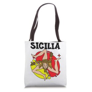 sicilia flag sicily palermo italy tote bag