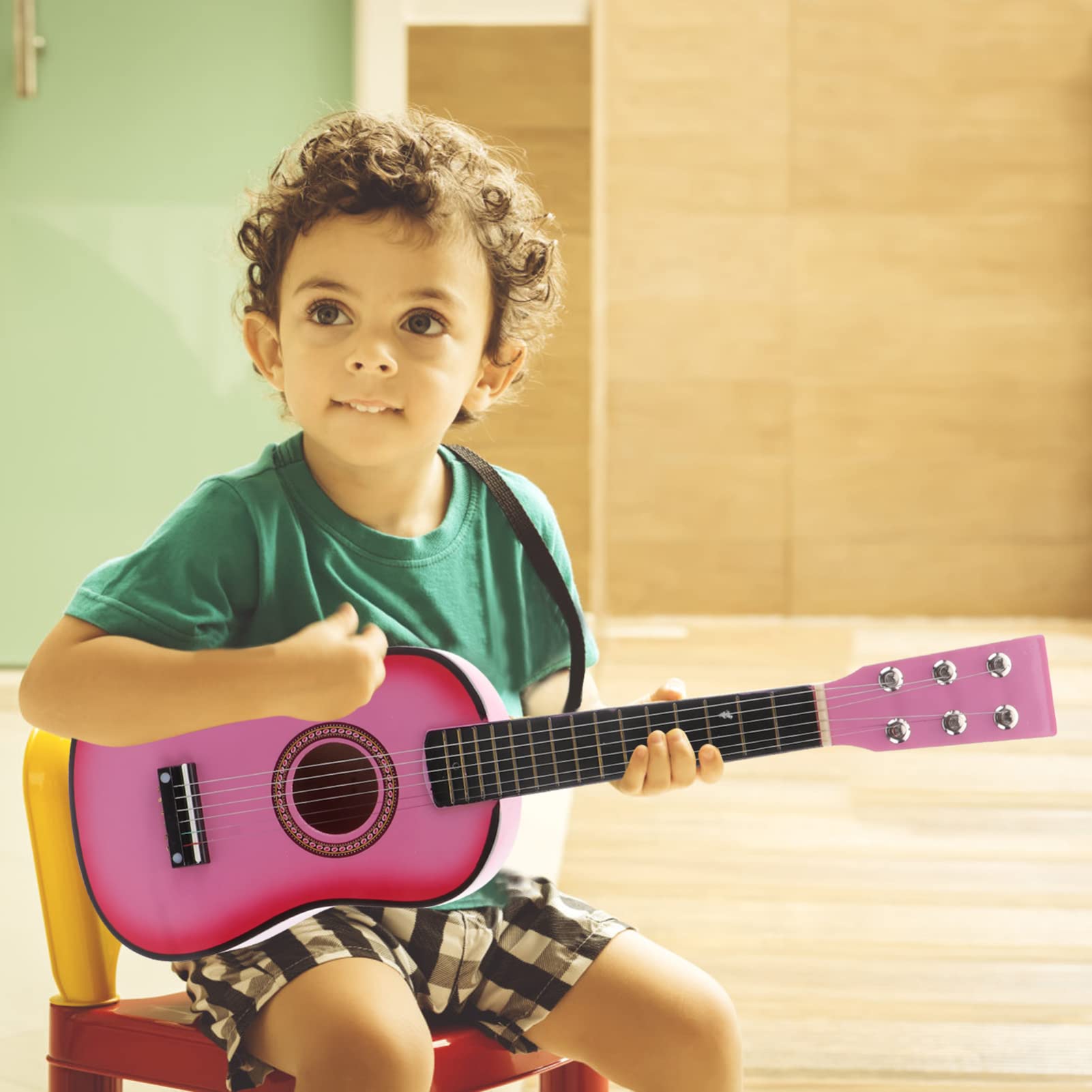 Toddmomy 23 Inch Kids Guitar 6 String Toddler Guitar Beginner Guitar Kids Acoustic Guitar 6 String Guitar for Kids Children Music Instrument