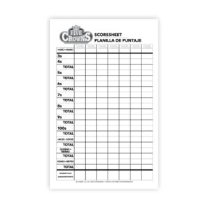 five crowns scorepad – 130 page replacement score sheet, card game score card, tracks 7 players at once, gift for kids, birthday gifts