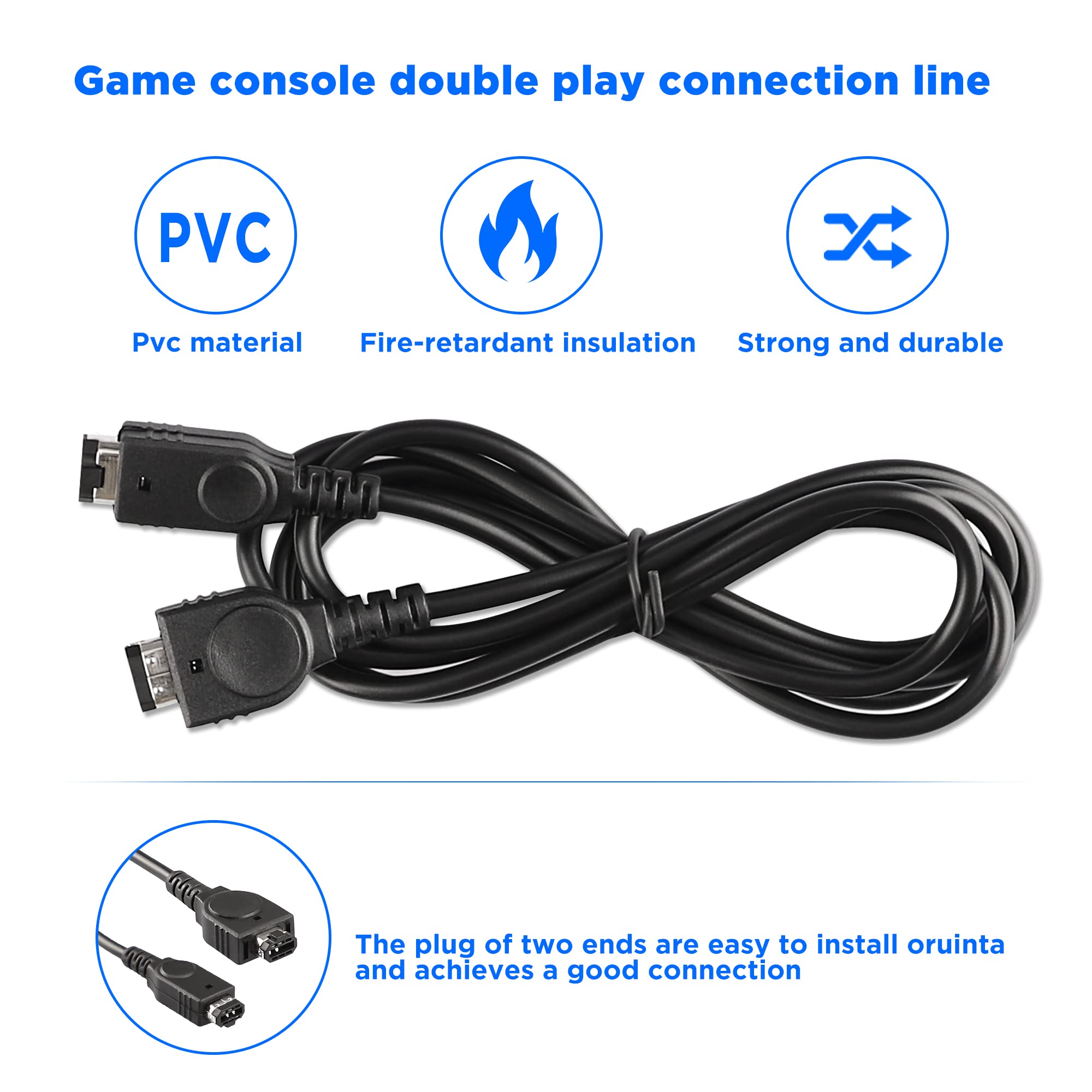 Xahpower GBA SP Link Cable, 2 Player Link Cable Connect Cord for Nintendo Gameboy Advance SP/Gameboy Advance, 3.9Ft Black