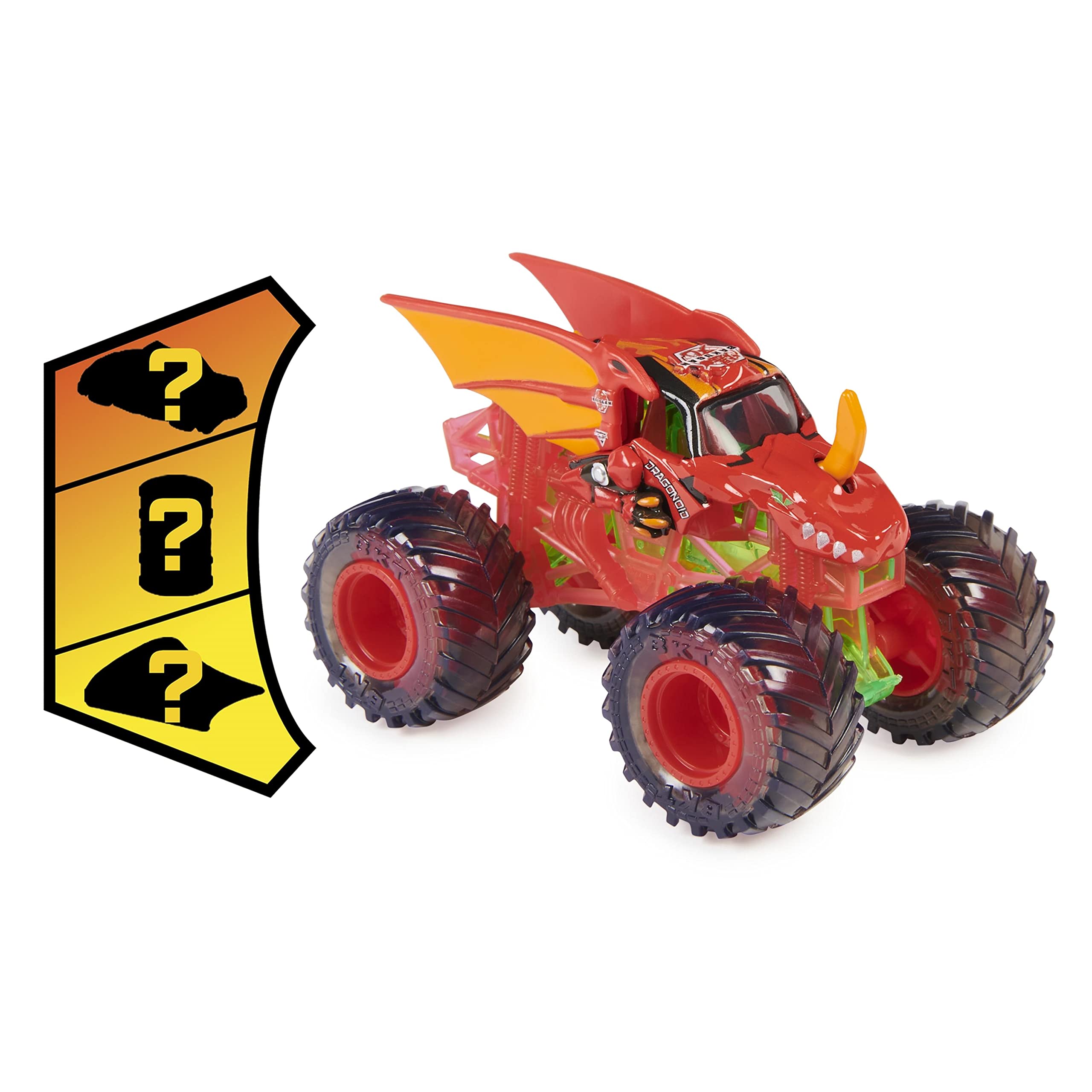 Monster Jam 2022 Spin Master 1:64 Diecast Truck with Bonus Accessory: See-Thru Crew Dragonoid