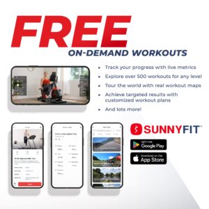 Sunny Health & Fitness Elite Recumbent Cross Trainer & Elliptical Machine with 12-Level Magnetic Resistance, Easy Adjust Seat & Exclusive SunnyFit® App Enhanced Bluetooth Connectivity - SF-RBE420049