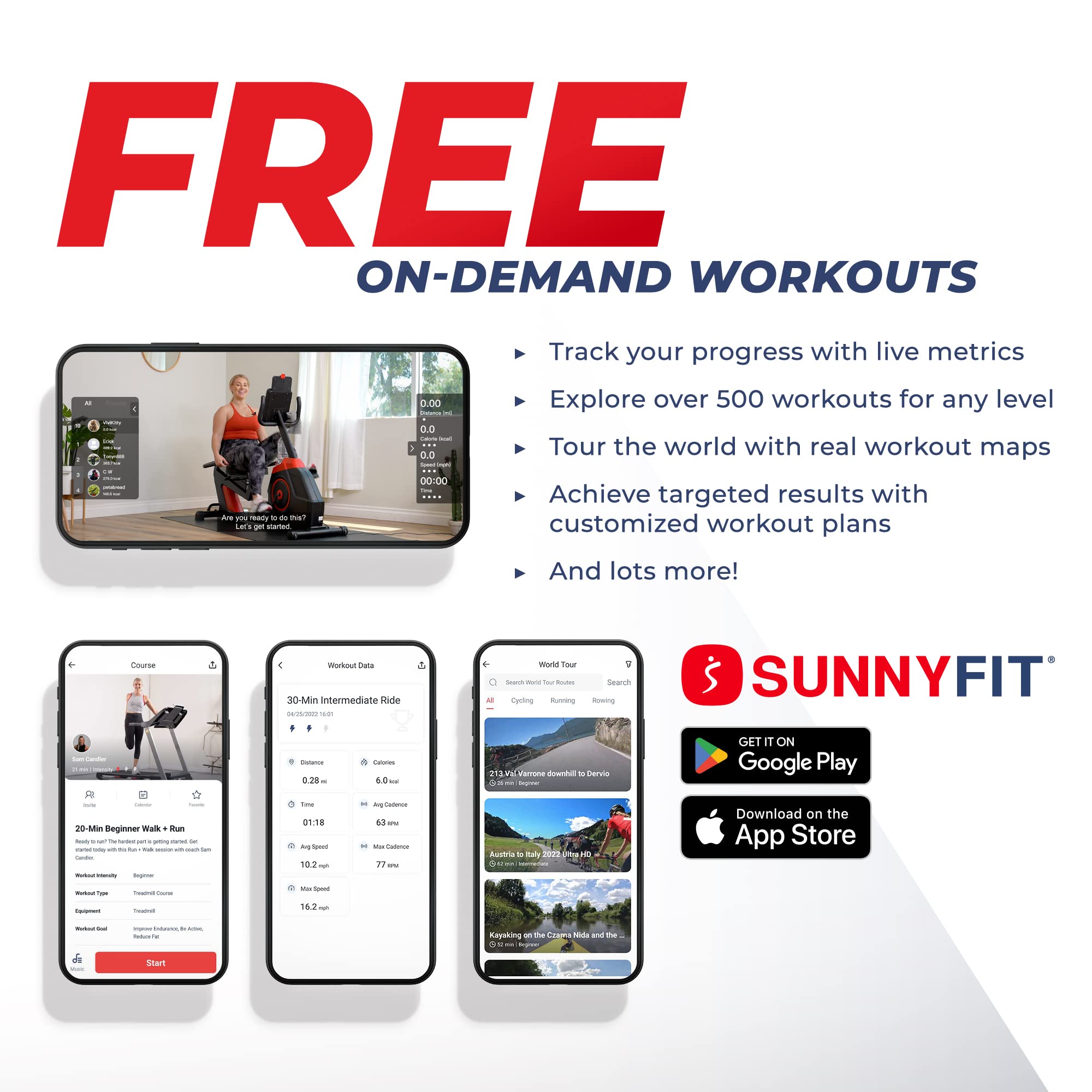 Sunny Health & Fitness Elite Recumbent Cross Trainer & Elliptical Machine with 12-Level Magnetic Resistance, Easy Adjust Seat & Exclusive SunnyFit® App Enhanced Bluetooth Connectivity - SF-RBE420049