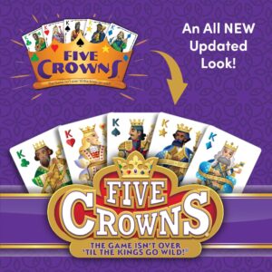 Five Crowns Scorepad – 130 Page Replacement Score Sheet, Card Game Score Card, Tracks 7 Players at Once, Gift for Kids, Birthday Gifts