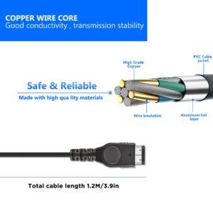 Xahpower GBA SP Link Cable, 2 Player Link Cable Connect Cord for Nintendo Gameboy Advance SP/Gameboy Advance, 3.9Ft Black