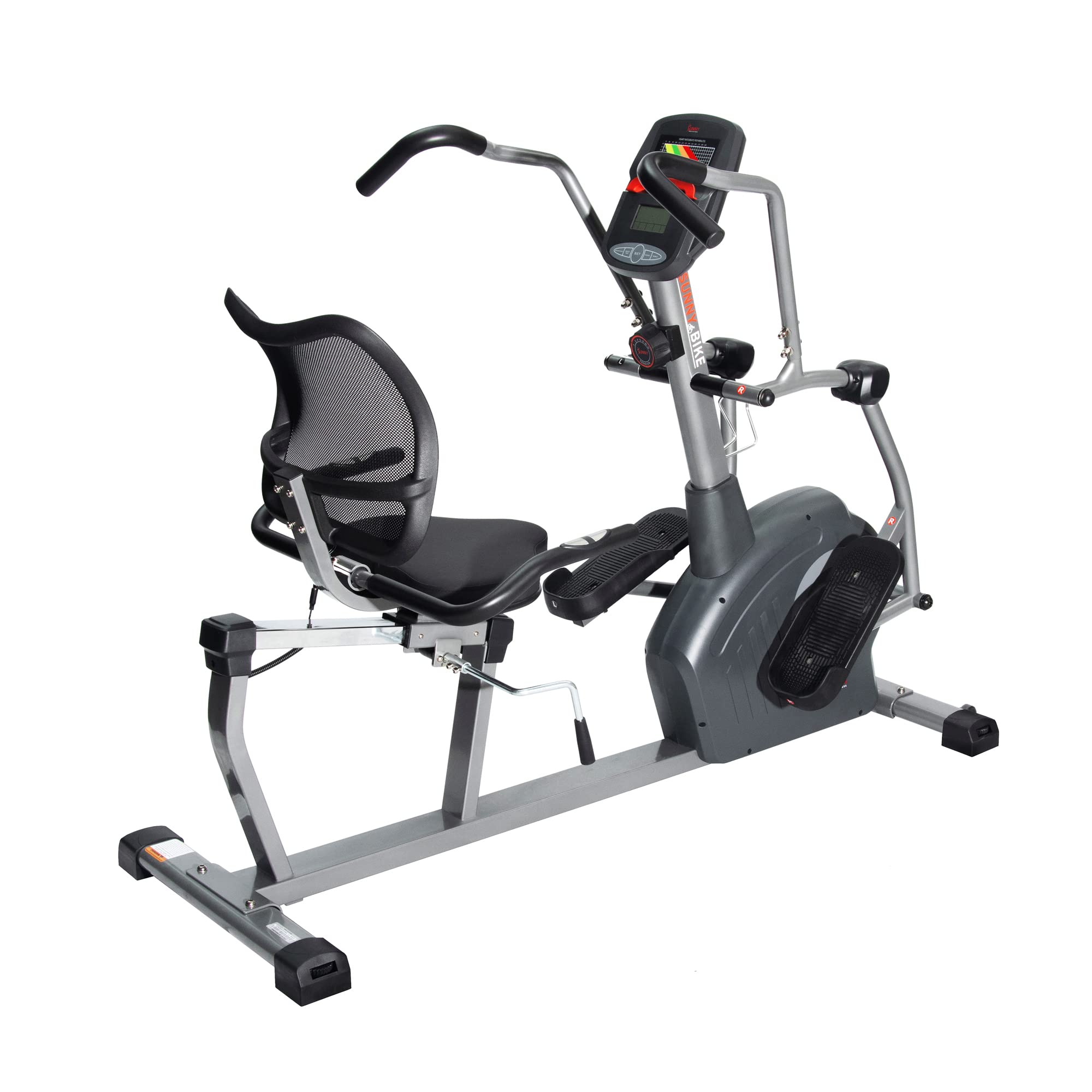 Sunny Health & Fitness Elite Recumbent Cross Trainer & Elliptical Machine with 12-Level Magnetic Resistance, Easy Adjust Seat & Exclusive SunnyFit® App Enhanced Bluetooth Connectivity - SF-RBE420049