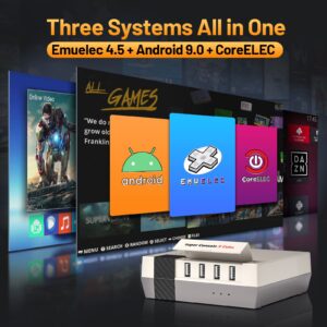 Kinhank Super Console Cube X3 Retro Game Console with 60000+ Games, EmuELEC 4.5/Android 9.0/CoreE 3 Systems in 1,2.4G+5G,BT 4.0,Compatible with 65+ Emulators