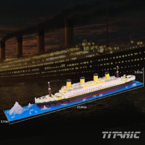 YAOYU Micro Mini Titanic Model Building Block Set, with 1860Pcs 3D Puzzle Sets DIY Educational Block Toys, Gift for Kids and Adults