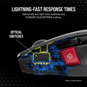 Corsair M65 RGB Ultra Wireless Tunable FPS Gaming Mouse - Sub-1ms Slipstream Wireless Technology, 26,000 DPI Optical Sensor, Up to 120 Hours of Battery Life, 8 Programmable Buttons - White