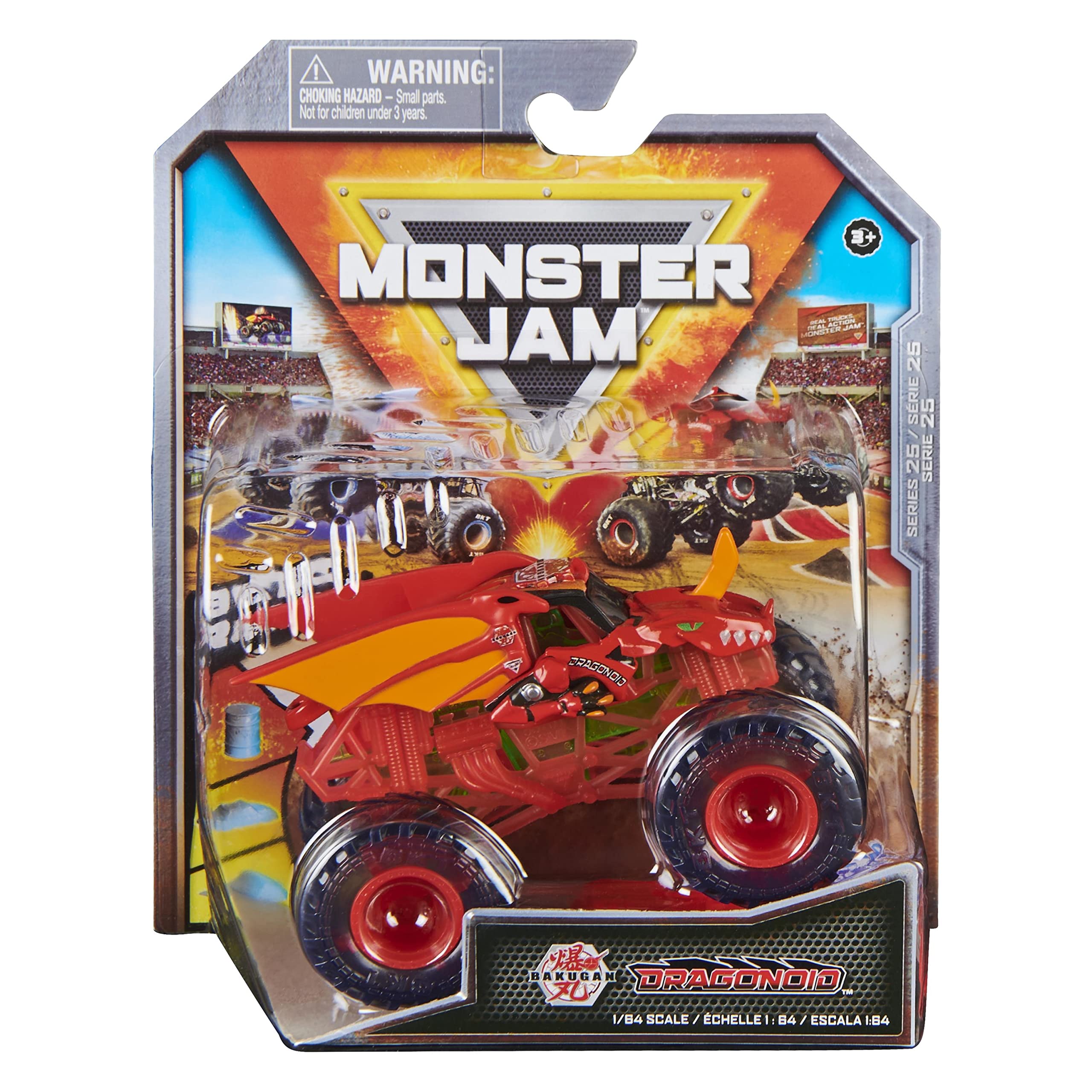 Monster Jam 2022 Spin Master 1:64 Diecast Truck with Bonus Accessory: See-Thru Crew Dragonoid