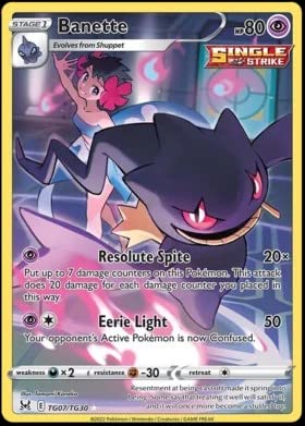 Pokemon - Banette TG07/TG30 - Lost Origin - Trainer Gallery - Holo Card