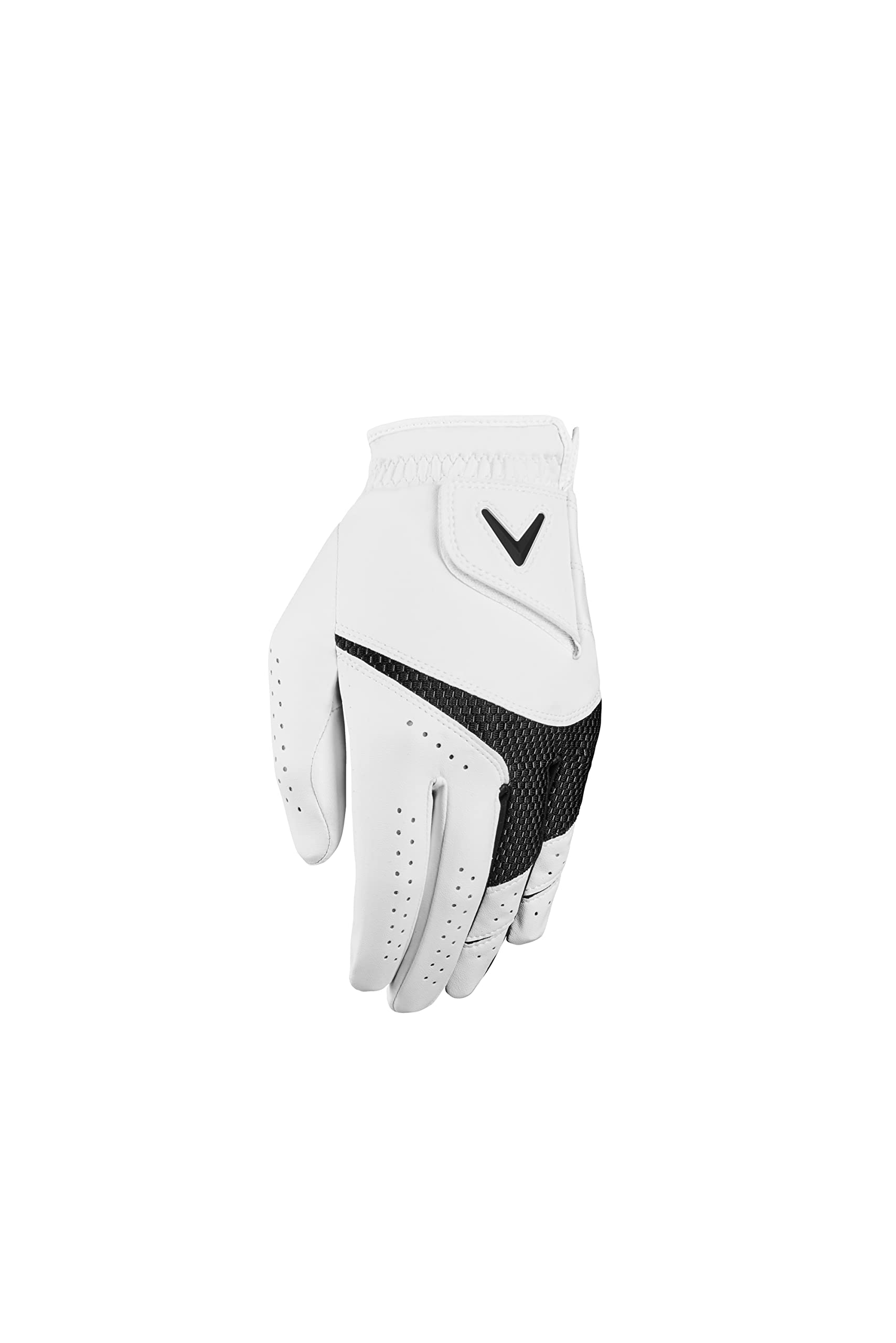 Callaway Golf Weather Spann Glove (Worn on Left Hand, Cadet (Short Fingers), Medium, White)