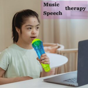 Lolakee Echo Mic for Kids Lightweight Music Singing Toys Speech Therapy Feedback Toy, Fun Supplies for Birthday, Picnic, BBQ, Holiday Party(No Battery Needed) (Bule)