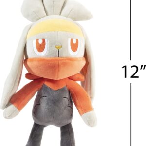 Pokemon 12" Raboot & 8" Scorbunny Plush Stuffed Animal Toys, 2-Pack - Sword and Shield Starter Evolution Set - Officially Licensed - Gift for Kids, Boys, Girls & Fans - 2+