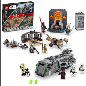 LEGO Star Wars Galactic Adventures 66708, 3-in-1 Building Toy Gift Set: The Mandalorian Trouble on Tatoonie and Imperial Armored Marauder and Clone Wars Duel on Mandalore