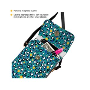 Forchrinse Colorful Leopard Women’s Fashion Small Crossbody Bag Cell Phone Purse Touch Screen Phone Bag Pu Leather Shoulder Bag