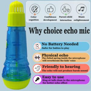 Lolakee Echo Mic for Kids Lightweight Music Singing Toys Speech Therapy Feedback Toy, Fun Supplies for Birthday, Picnic, BBQ, Holiday Party(No Battery Needed) (Bule)