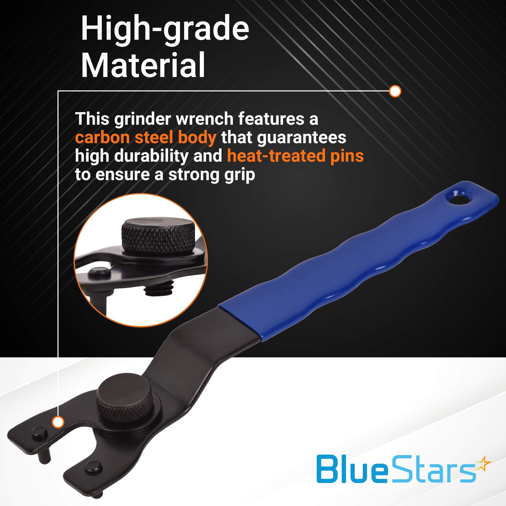 BlueStars 2 Packs SEWA20 Adjustable Lock-nut Grinder Wrench - Exact Fit For Dewalt Bosch & other Grinders (10-30mm)