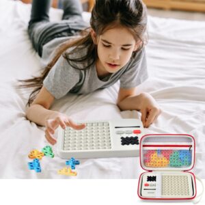 Case Compatible with GiiKER Super Blocks Puzzle Game, Super Slide Brain Teaser Puzzle Holder, Organizer Storage Bag for Electronic Brain Game Console & Puzzles for Kids Boys and Girls -Box Only-White