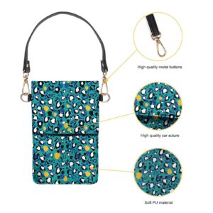 Forchrinse Colorful Leopard Women’s Fashion Small Crossbody Bag Cell Phone Purse Touch Screen Phone Bag Pu Leather Shoulder Bag