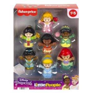 Fisher-Price Little People Disney Princess Toys, Set of 7 Character Figures for Toddler and Preschool Pretend Play