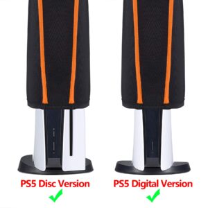 PlayVital Dust Cover Dust Plug Set for ps5 Digital Edition & Disc Edition - Orange Trim