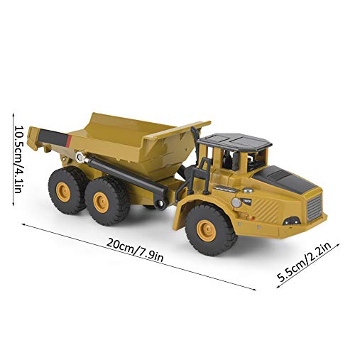 Jeanoko Engineering Dump Truck Toy, Dump Truck Model High Simulation Alloy Educational 1:50 for Kids for Car Vehicle Toy