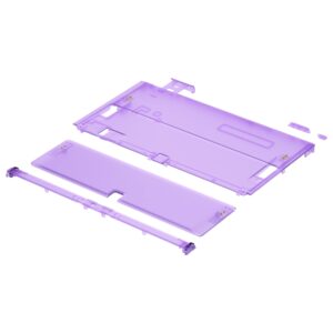 eXtremeRate Clear Atomic Purple Console Back Plate DIY Replacement Housing Shell Case with Kickstand for Nintendo Switch OLED – Covnsole and Joycon NOT Included