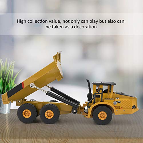 Jeanoko Engineering Dump Truck Toy, Dump Truck Model High Simulation Alloy Educational 1:50 for Kids for Car Vehicle Toy